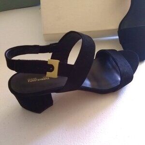 NWB Sz 7.5 ~ Diane von Furstenberg ~ Chic & Upscale Black Strappy Suede Sandals